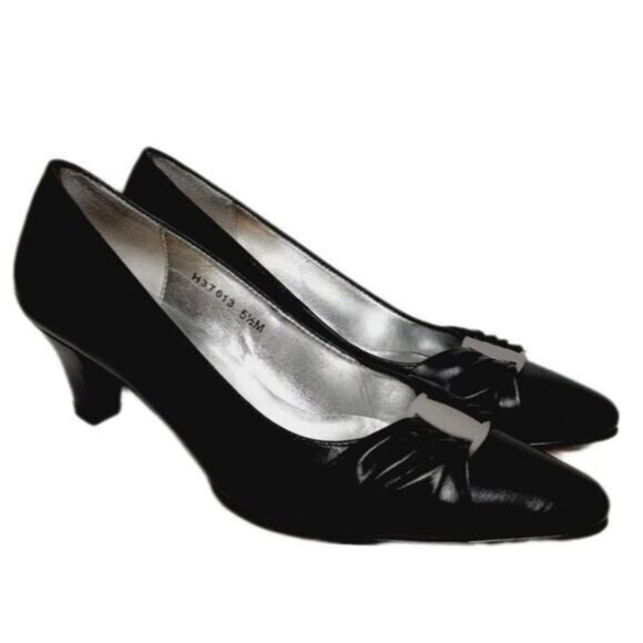 ROS HOMMERSON Black Leather Pumps Shoes Sz 5.5 M - Picture 1 of 11